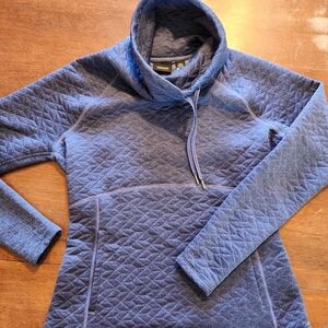 Marmot Cowl Neck Blue Quilted Pullover Sweater Medium